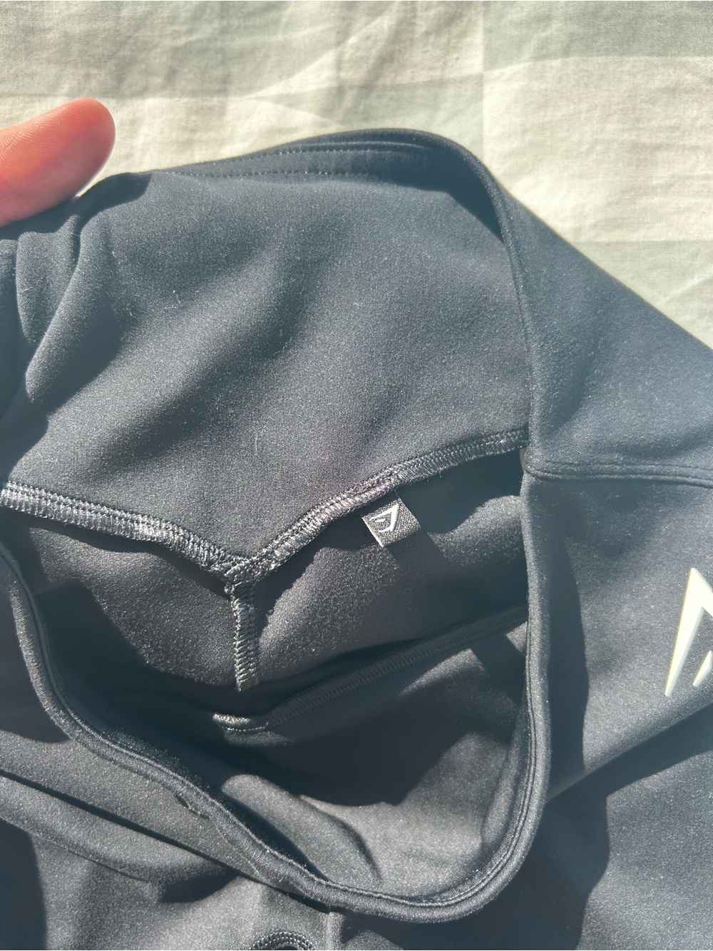 Gymshark Black High-Waist Bike Shorts with White Logo - Picture 3 of 4